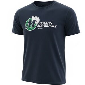 NWT Mitchell & Ness Black Short Sleeve Dallas Mavericks Graphic Tee Shirt Size M